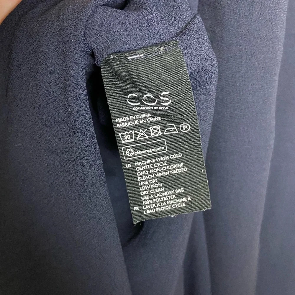 COS Black Sleeveless Maxi Dress Side Slit Minimalist Scandi Modern Size 4